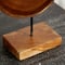 12&#x22; Natural Round Brown Teak Wood Log Sculpture